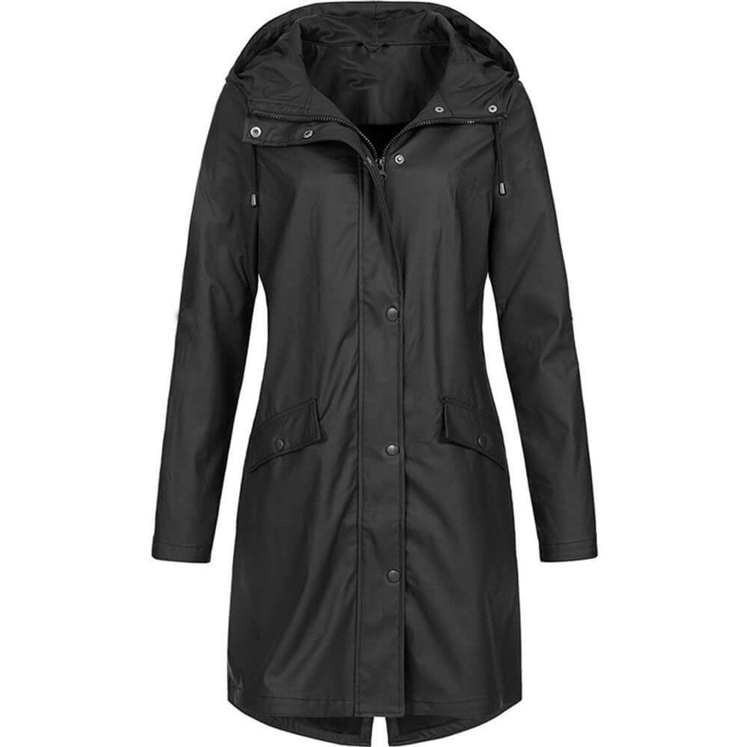 Willow | Women's Waterproof Hooded Trench Coat Zip-Up Raincoat