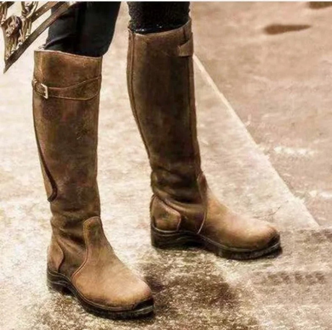 Aria | Women's Waterproof Knee-High Leather Boots Anti-Slip Cushioned