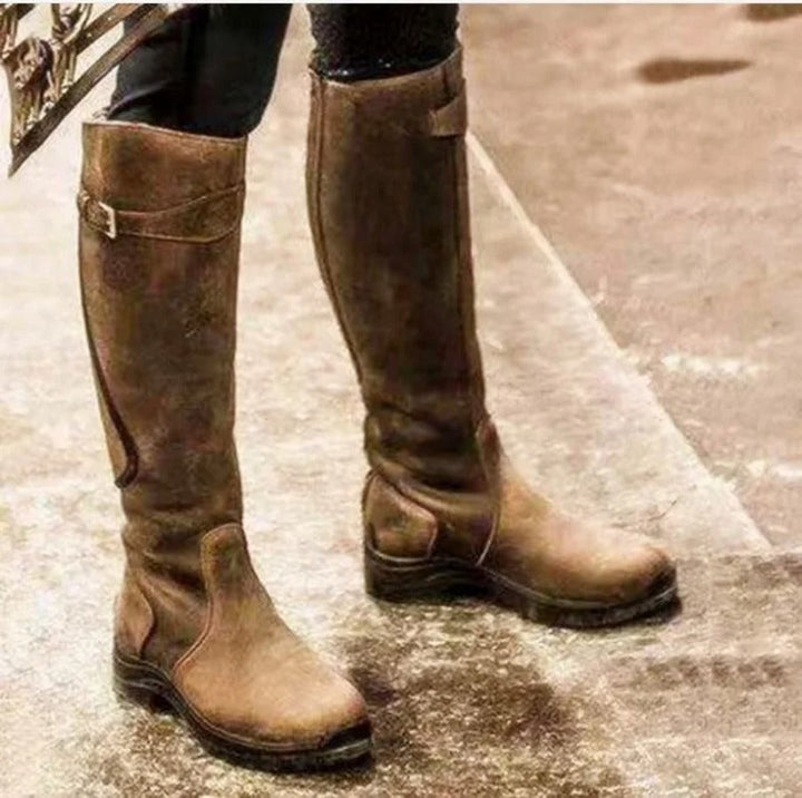 Aria | Women's Waterproof Knee-High Leather Boots Anti-Slip Cushioned