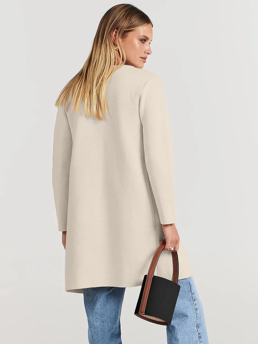Florence | Women's Wool Blend Knee-Length Wide Lapel Relaxed Coat