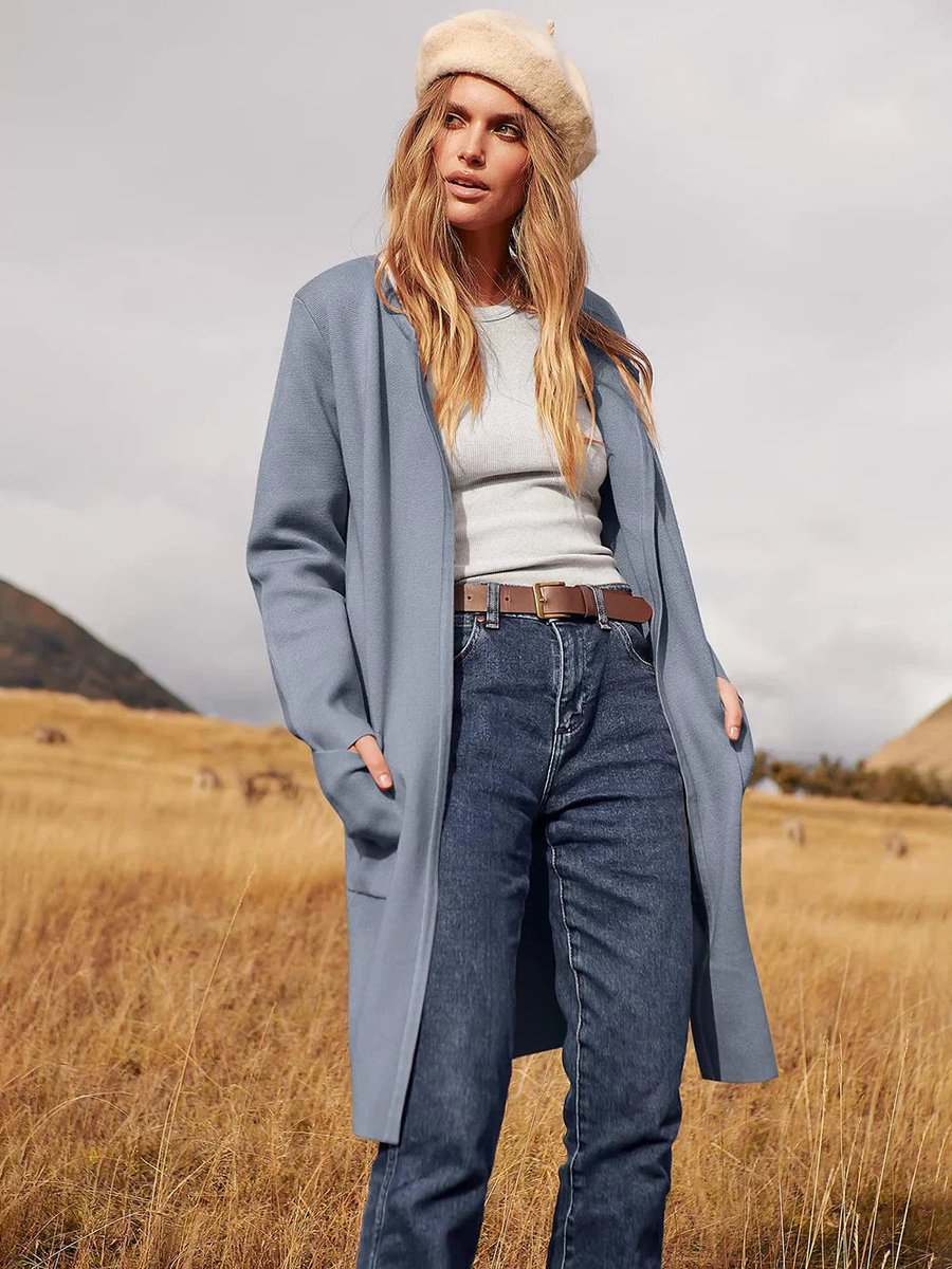 Florence | Women's Wool Blend Knee-Length Wide Lapel Relaxed Coat