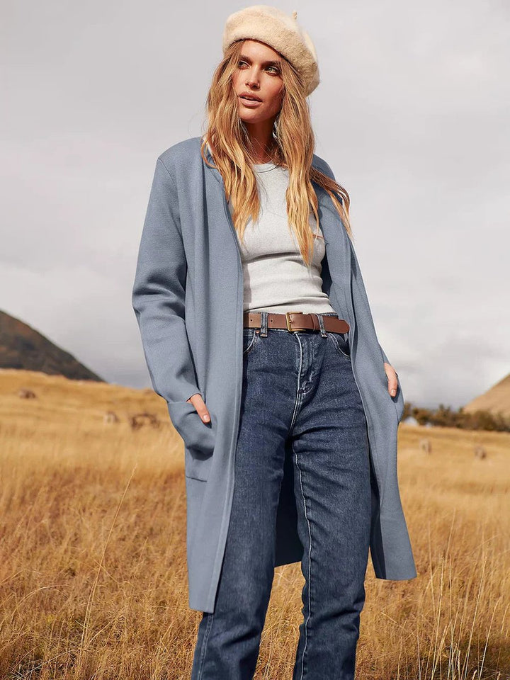 Florence | Women's Wool Blend Knee-Length Wide Lapel Relaxed Coat