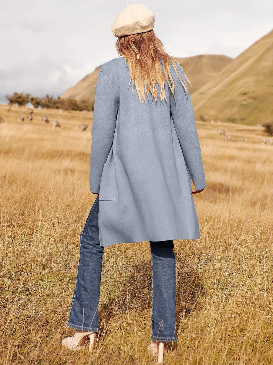 Florence | Women's Wool Blend Knee-Length Wide Lapel Relaxed Coat