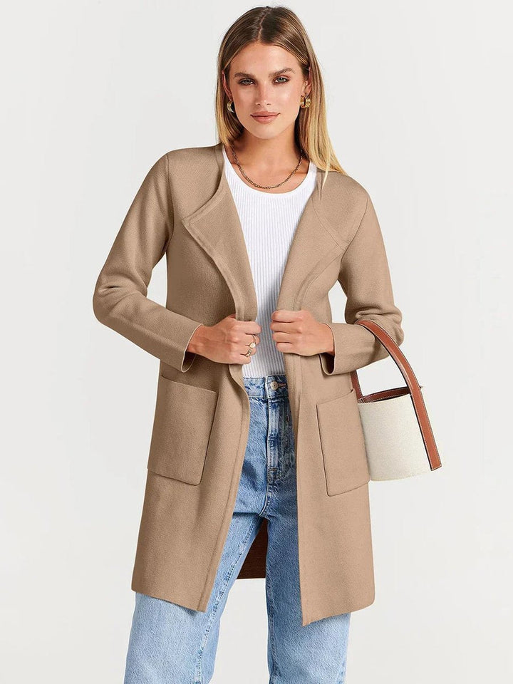 Florence | Women's Wool Blend Knee-Length Wide Lapel Relaxed Coat
