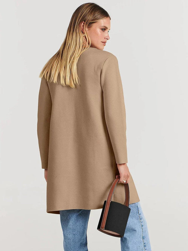 Florence | Women's Wool Blend Knee-Length Wide Lapel Relaxed Coat