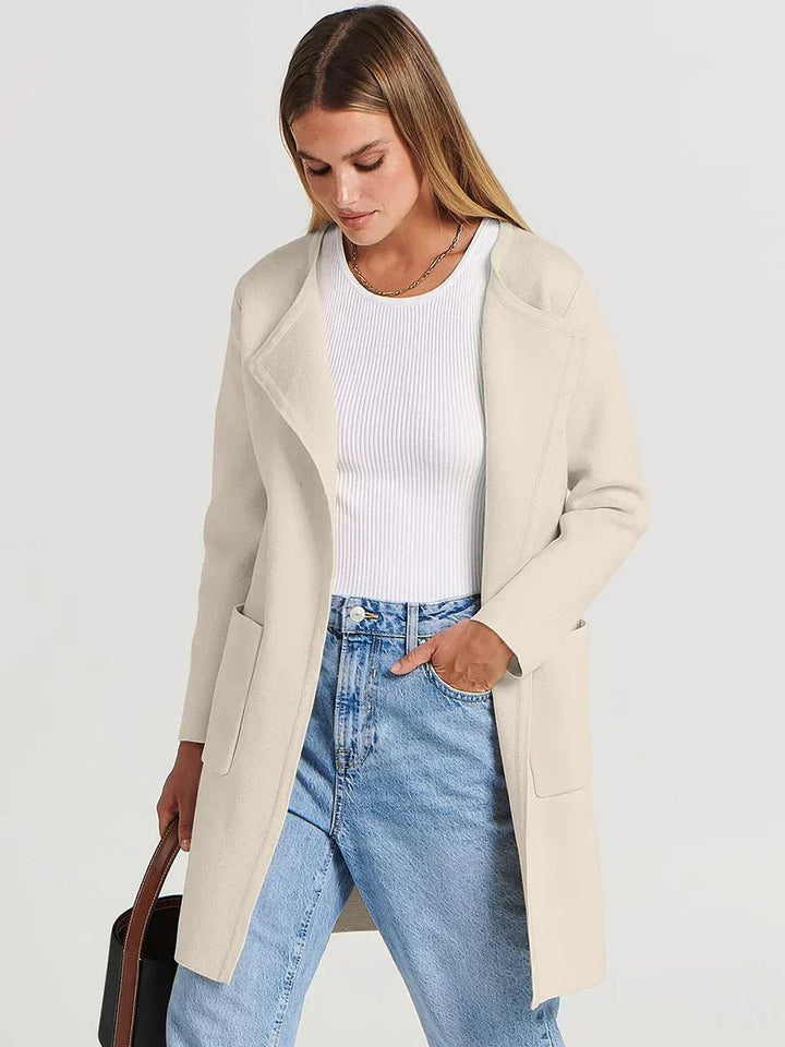 Florence | Women's Wool Blend Knee-Length Wide Lapel Relaxed Coat