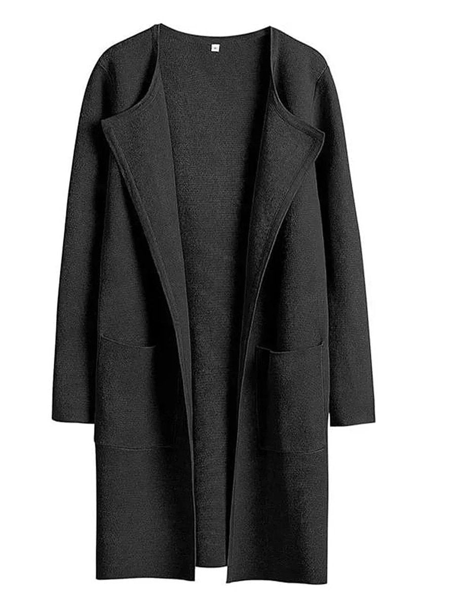 Florence | Women's Wool Blend Knee-Length Wide Lapel Relaxed Coat