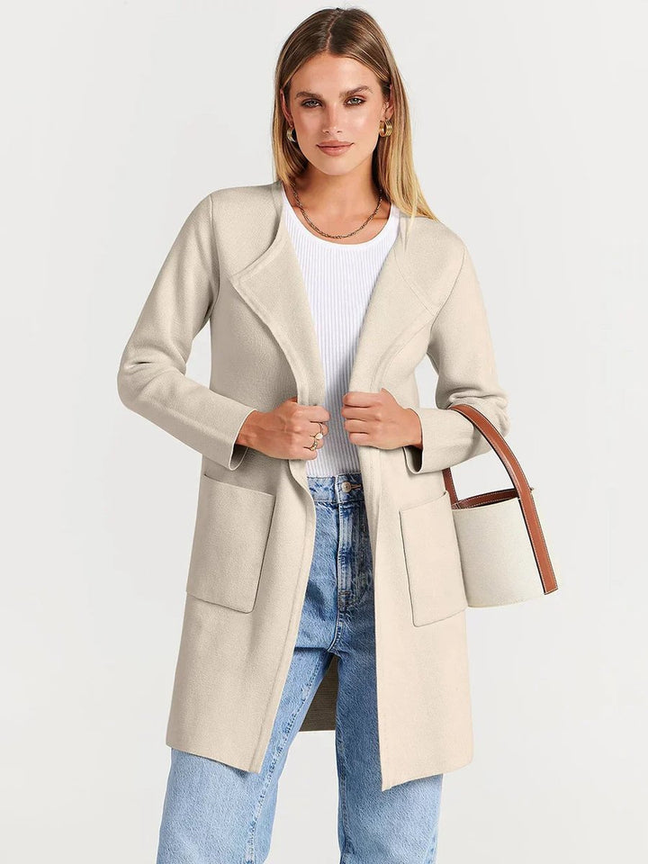 Florence | Women's Wool Blend Knee-Length Wide Lapel Relaxed Coat