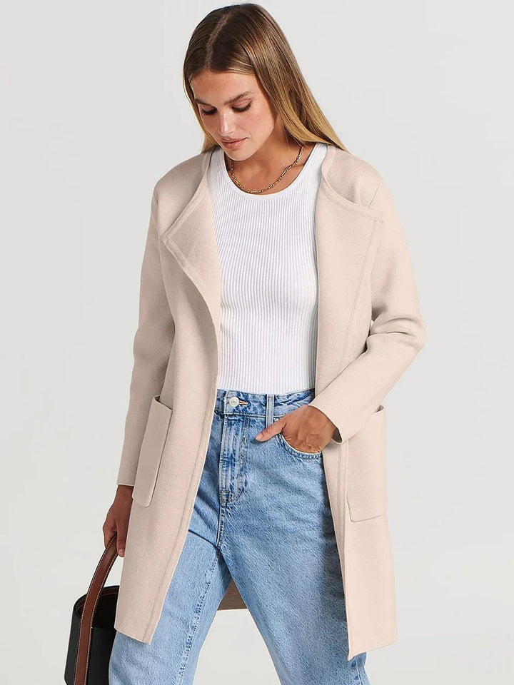 Florence | Women's Wool Blend Knee-Length Wide Lapel Relaxed Coat