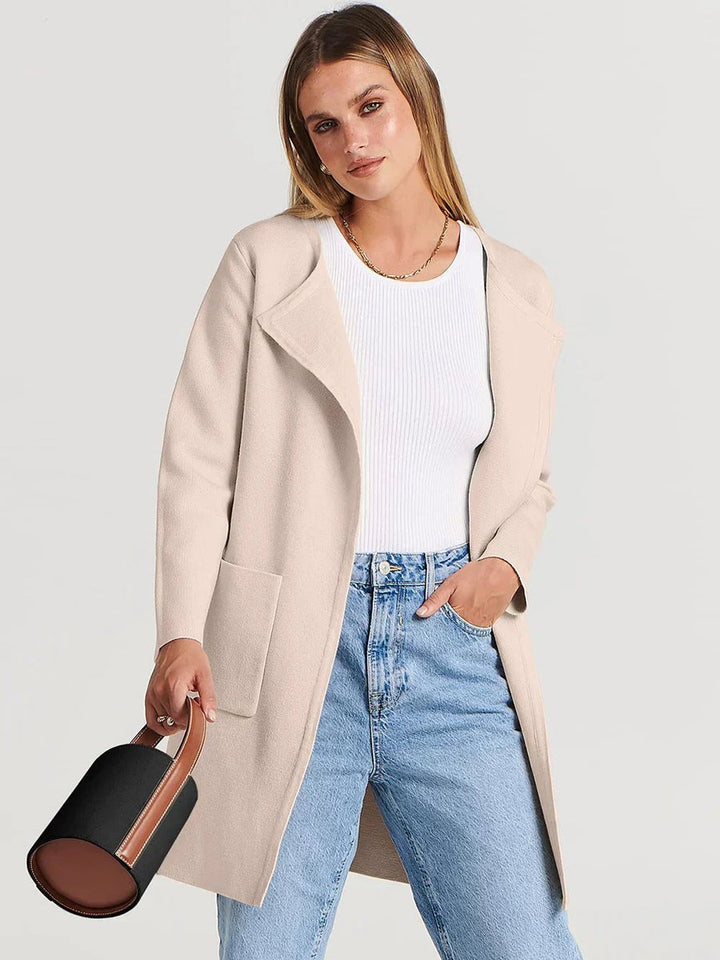 Florence | Women's Wool Blend Knee-Length Wide Lapel Relaxed Coat