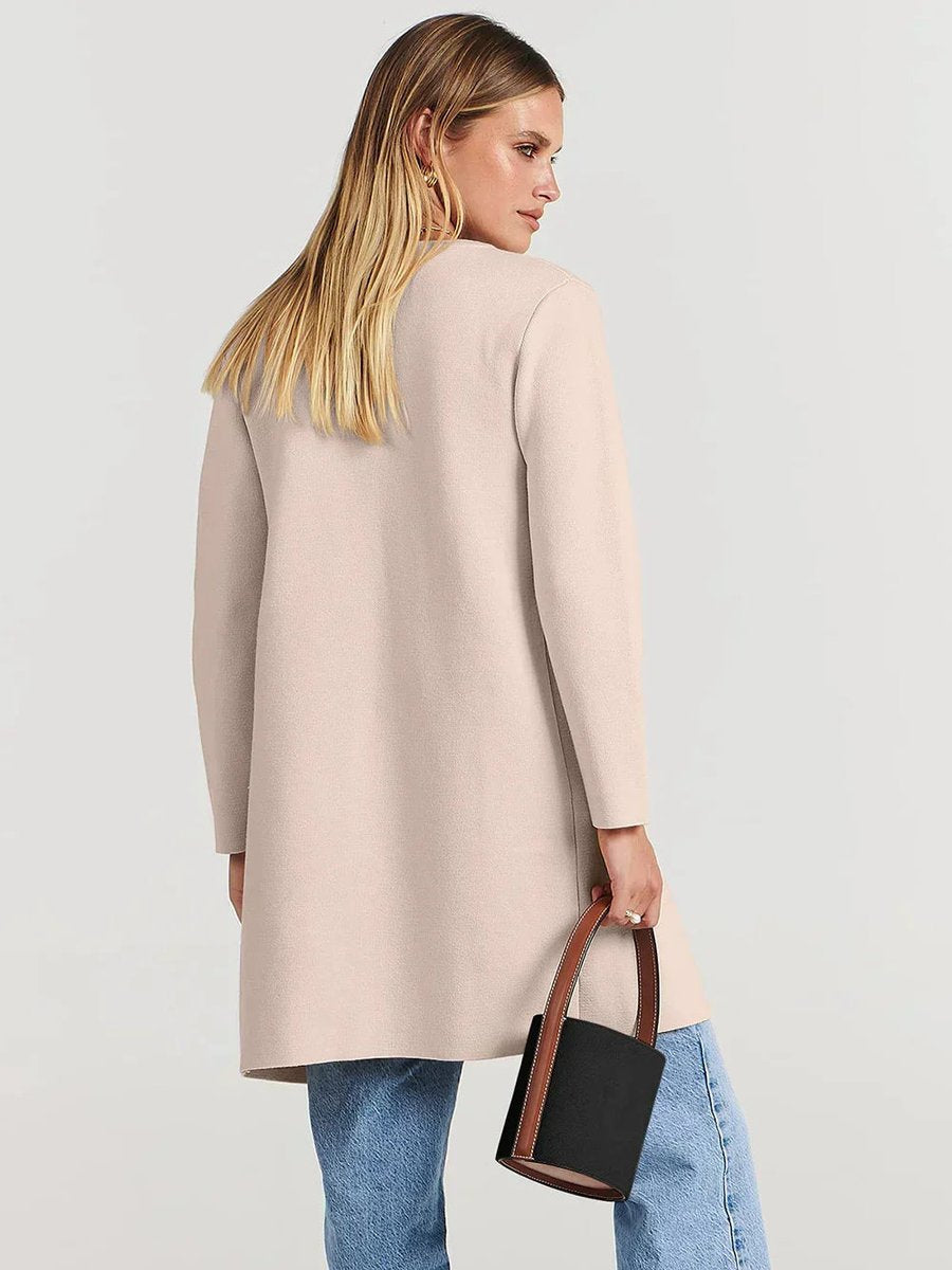 Florence | Women's Wool Blend Knee-Length Wide Lapel Relaxed Coat