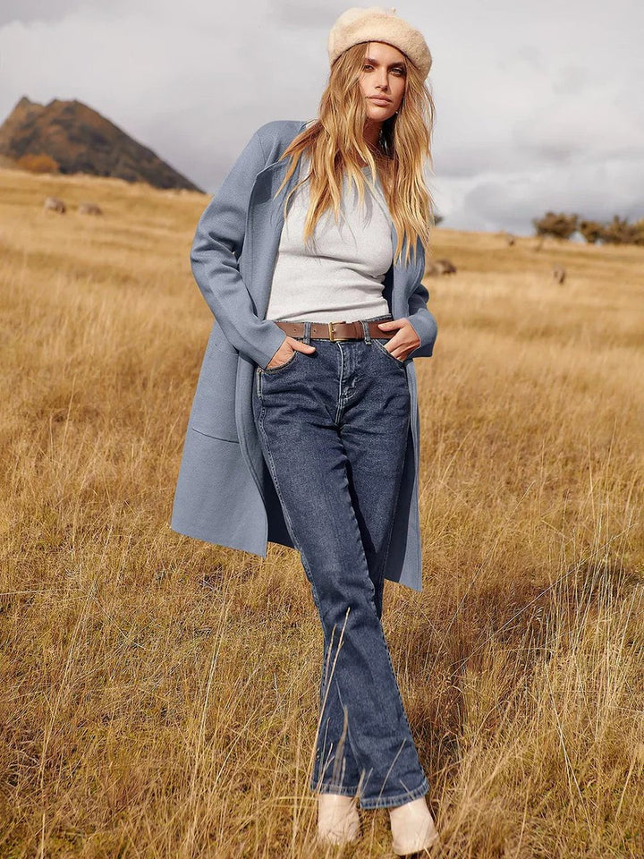Florence | Women's Wool Blend Knee-Length Wide Lapel Relaxed Coat