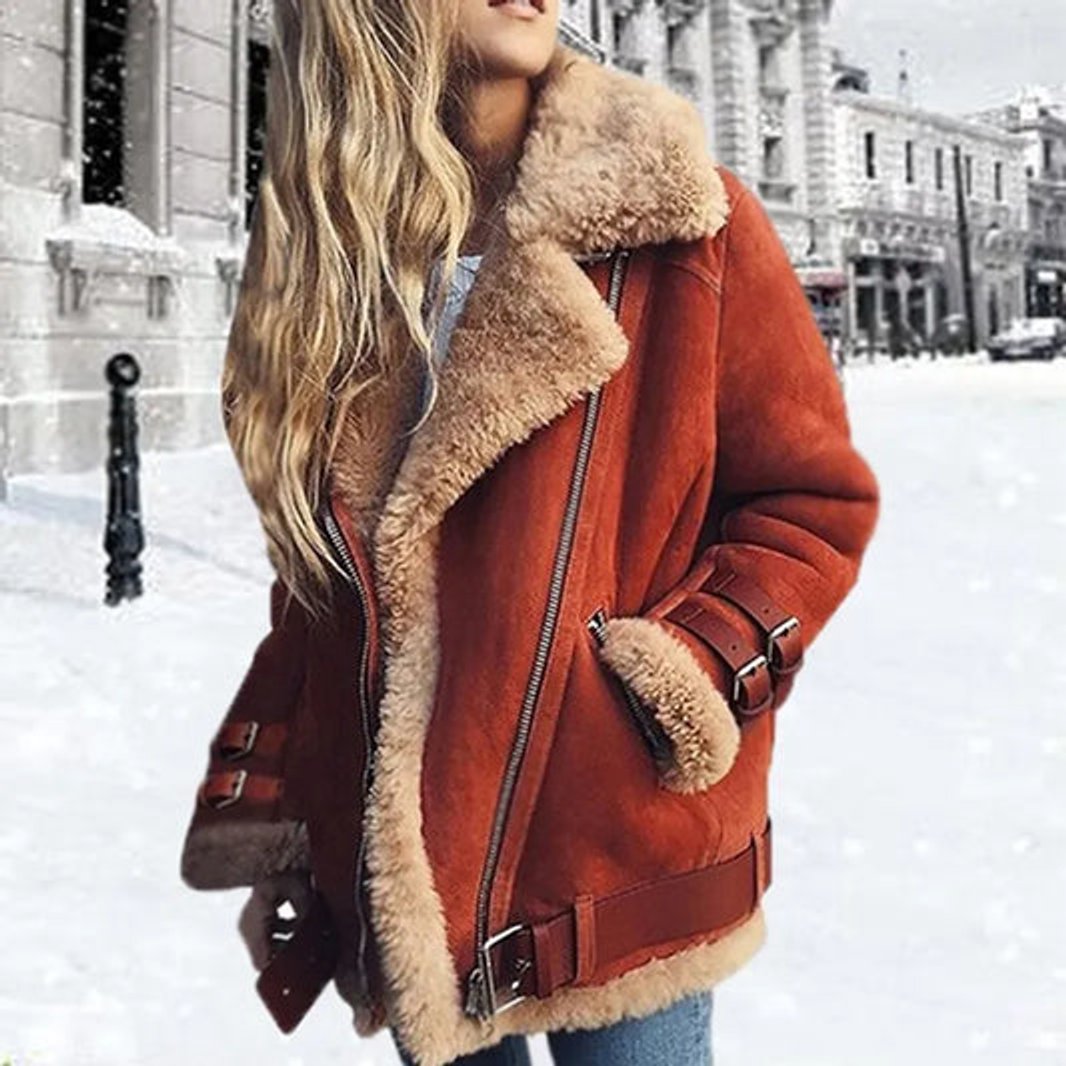 Ava | Women's Wool Blend Trench Coat Double Button Winter Overcoat