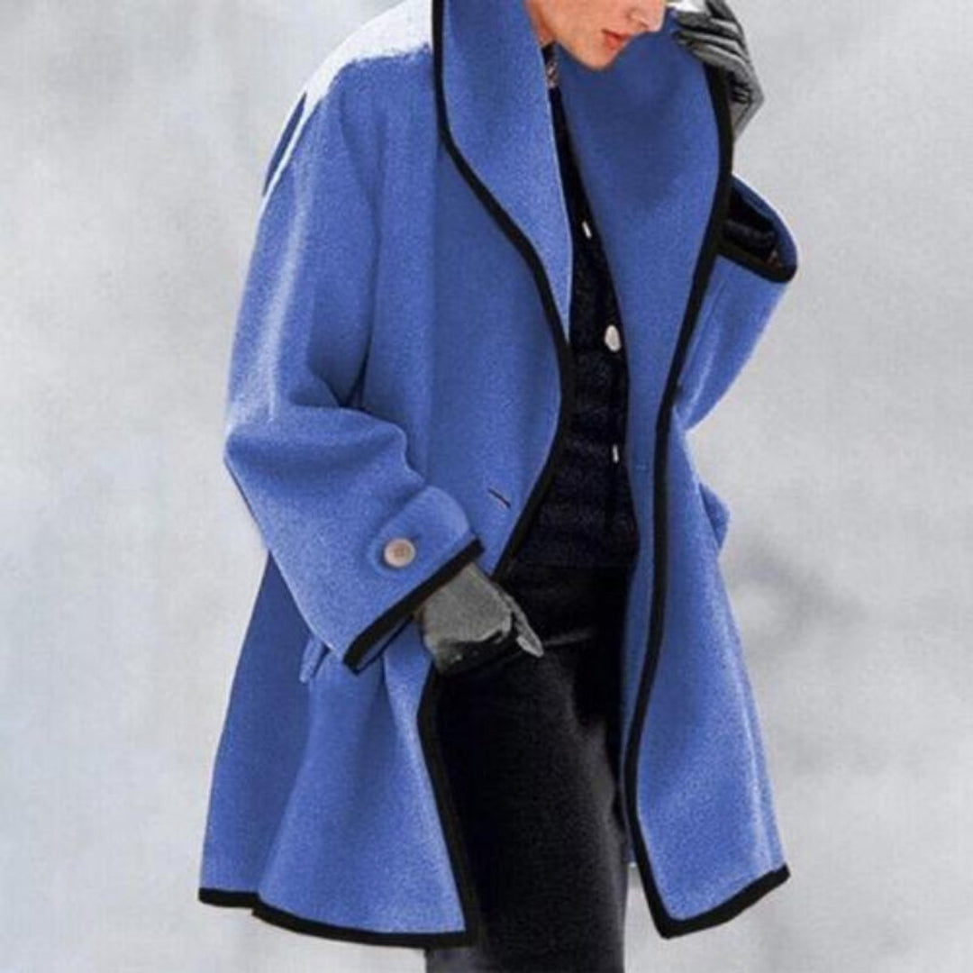Ava | Women's Wool Blend Trench Coat Double Button Winter Overcoat