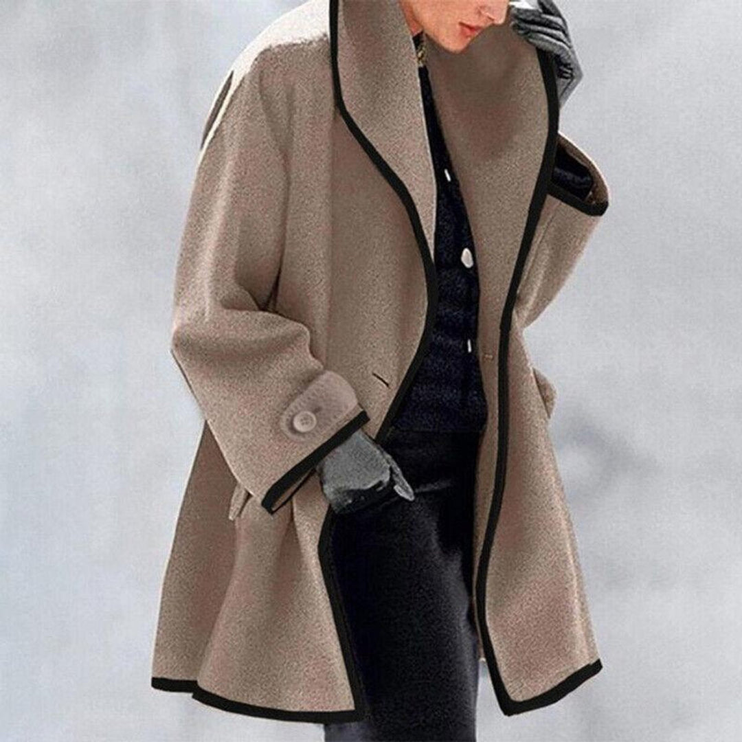 Ava | Women's Wool Blend Trench Coat Double Button Winter Overcoat