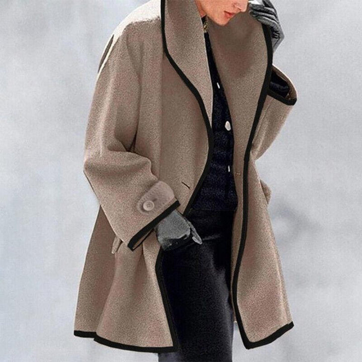 Ava | Women's Wool Blend Trench Coat Double Button Winter Overcoat