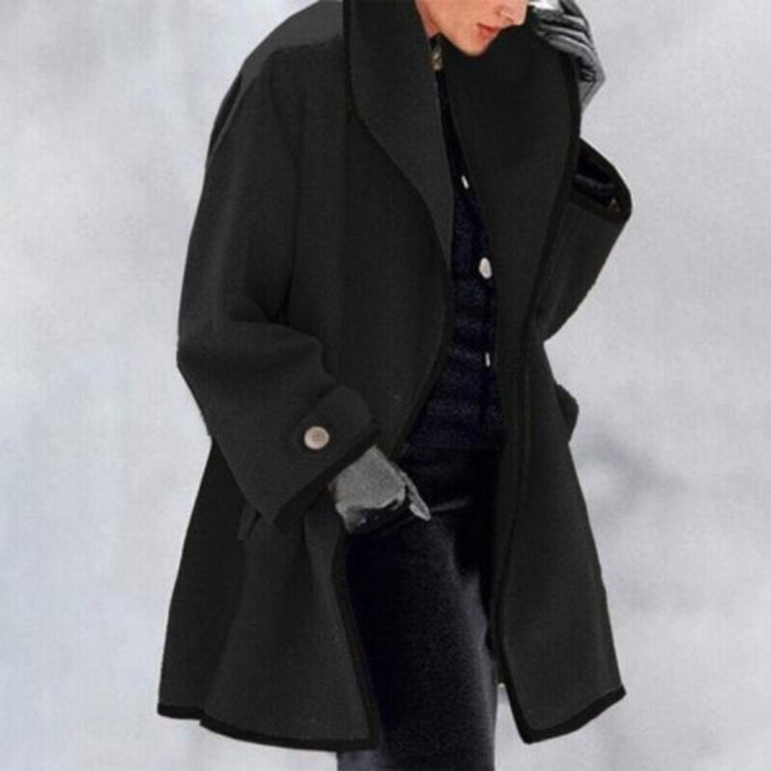 Ava | Women's Wool Blend Trench Coat Double Button Winter Overcoat