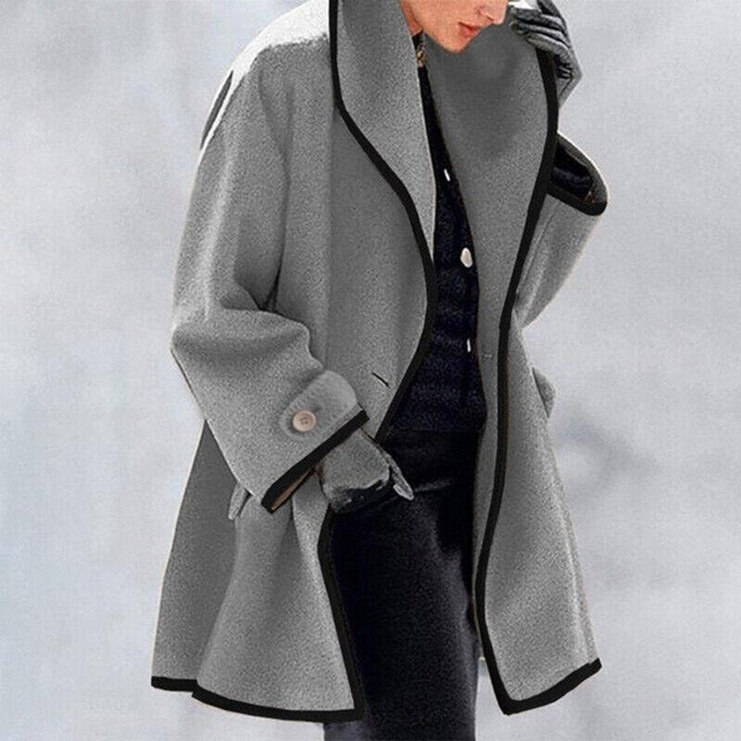 Ava | Women's Wool Blend Trench Coat Double Button Winter Overcoat
