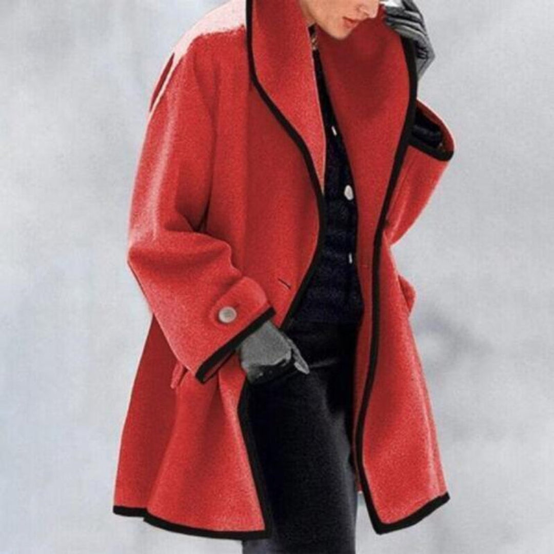 Ava | Women's Wool Blend Trench Coat Double Button Winter Overcoat