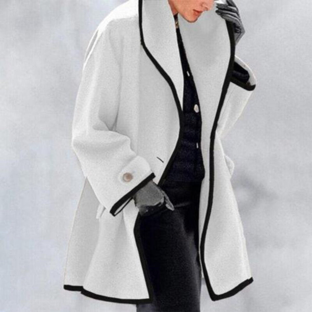 Ava | Women's Wool Blend Trench Coat Double Button Winter Overcoat