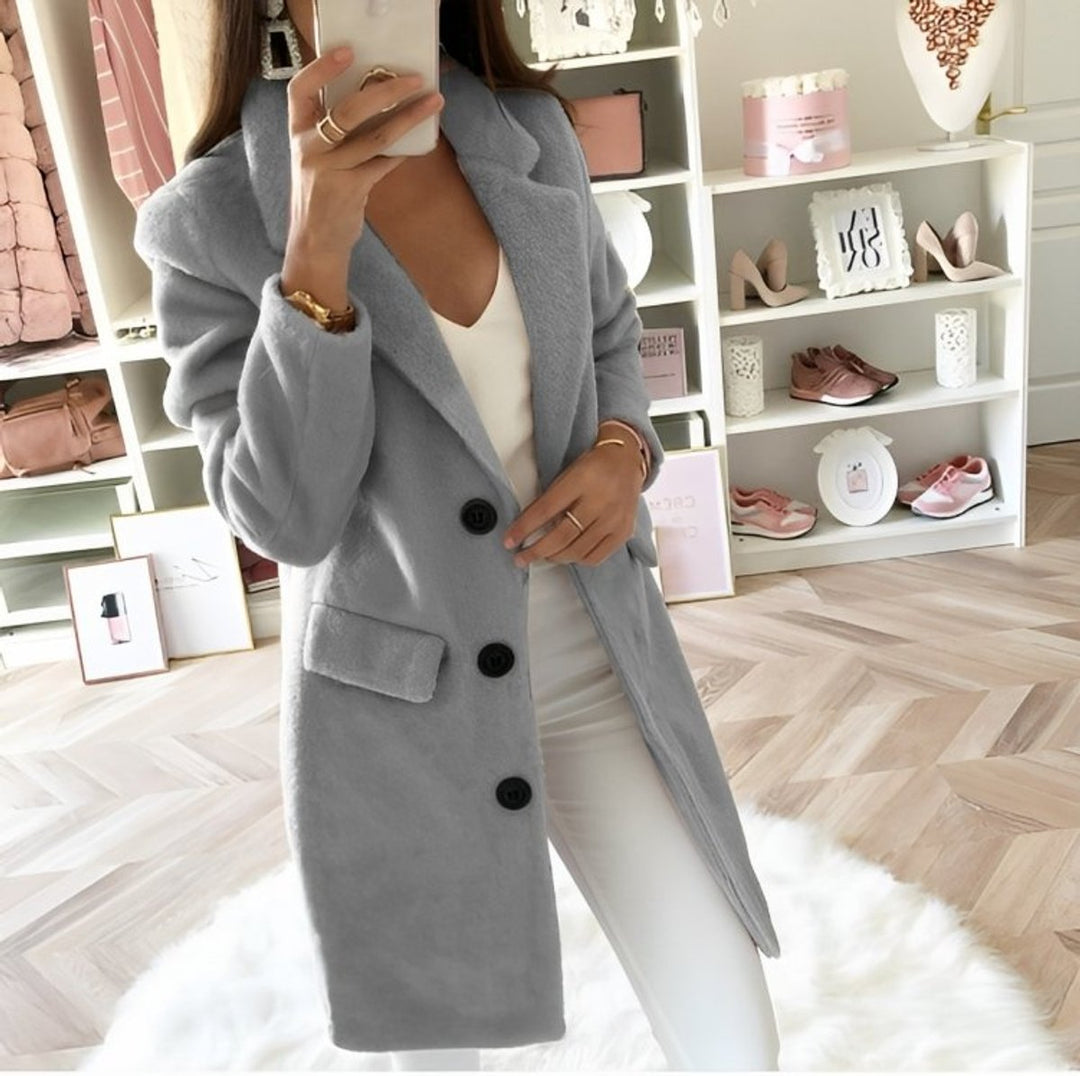 Ava | Women's Wool Coat Longline Button-Up Tailored Winter Coat