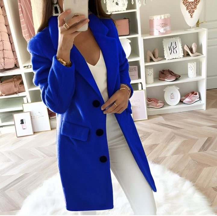 Ava | Women's Wool Coat Longline Button-Up Tailored Winter Coat