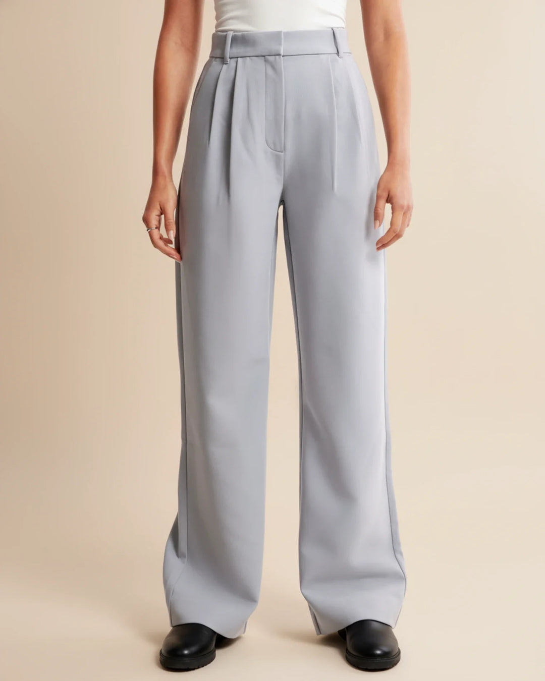 Amaya High Waist Pleated Leg Trousers with Tailored Fit
