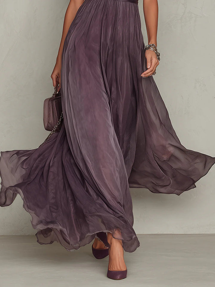 Hazel | Women's Lace Trim Maxi Dress Gathered Waist Occasionwear